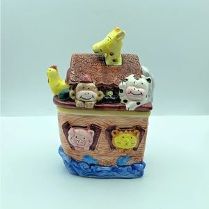 Vintage Noah's Ark Cookie Jar, Small Canister